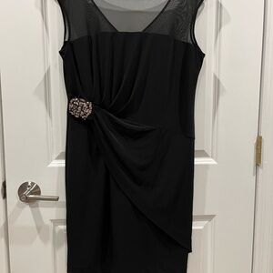 Calvin Klein Black Dress with Embellished Accent